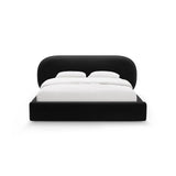 Ovalo Bett mit Kopfteil und Stauraum aus Samt in Schwarz (Magic Velvet 2219), 200x200 cm von Micadoni – Bild 2