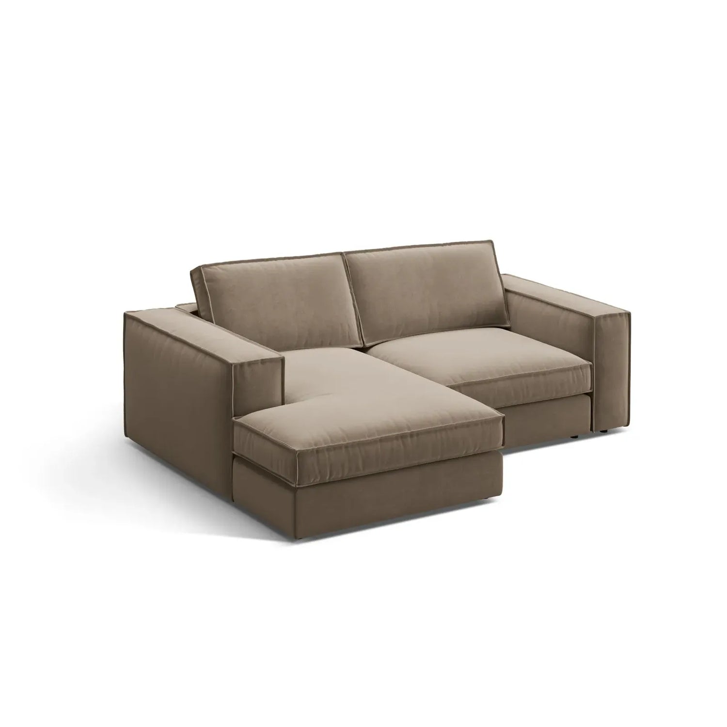 Pola 2-Sitzer Ecksofa, Linke Seite, aus Samt oder Strukturstoff, 226x158 cm - ZEN ZONE Furniture