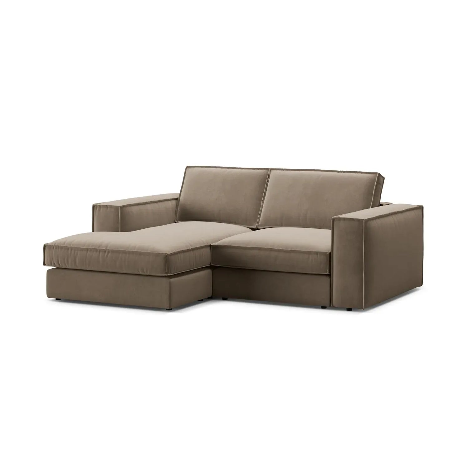 Pola 2-Sitzer Ecksofa, Linke Seite, aus Samt oder Strukturstoff, 226x158 cm - ZEN ZONE Furniture
