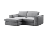 Pola 2-Sitzer Ecksofa, Linke Seite, aus Samt in Grau (Salvador 17), 226x158 cm von Micadoni – Bild 4