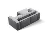 Pola 2-Sitzer Ecksofa, Linke Seite, aus Samt in Grau (Salvador 17), 226x158 cm von Micadoni – Bild 5