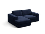 Pola 2-Sitzer Ecksofa, Linke Seite, aus Samt in Königsblau (Salvador 5), 226x158 cm von Micadoni – Bild 3