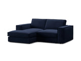 Pola 2-Sitzer Ecksofa, Linke Seite, aus Samt in Königsblau (Salvador 5), 226x158 cm von Micadoni – Bild 4