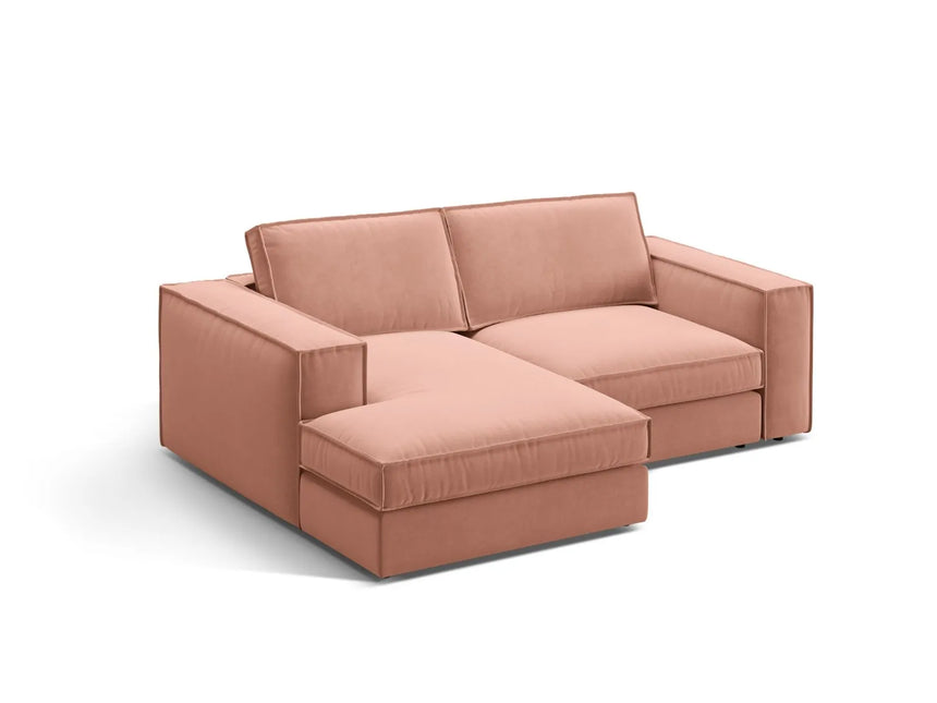 Pola 2-Sitzer Ecksofa, Linke Seite, aus Samt in Rosa (Salvador 11), 226x158 cm von Micadoni – Bild 3