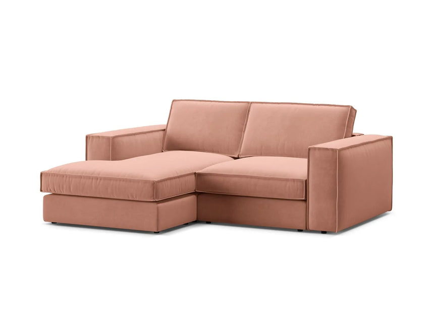 Pola 2-Sitzer Ecksofa, Linke Seite, aus Samt in Rosa (Salvador 11), 226x158 cm von Micadoni – Bild 4