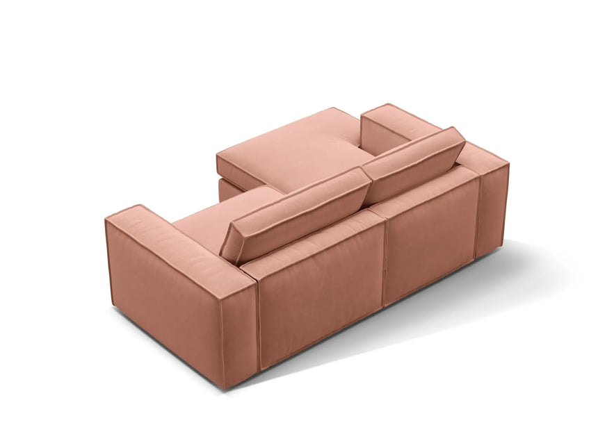 Pola 2-Sitzer Ecksofa, Linke Seite, aus Samt in Rosa (Salvador 11), 226x158 cm von Micadoni – Bild 5