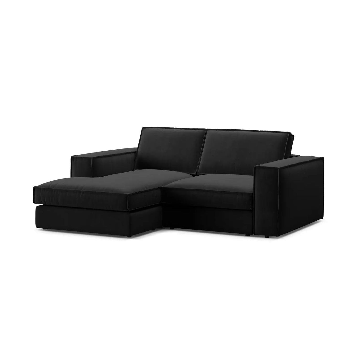 Pola 2-Sitzer Ecksofa, Linke Seite, aus Samt oder Strukturstoff, 226x158 cm - ZEN ZONE Furniture