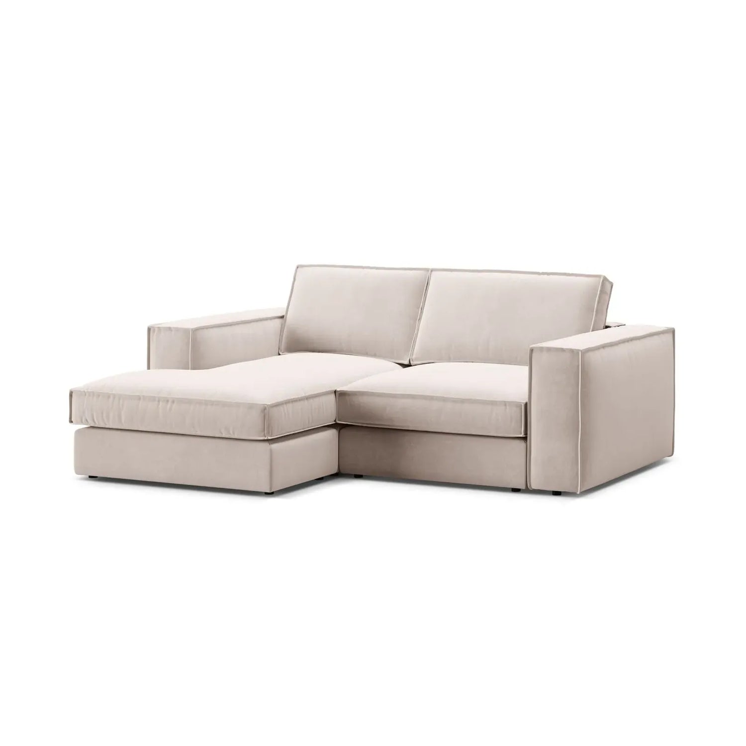 Pola 2-Sitzer Ecksofa, Linke Seite, aus Samt oder Strukturstoff, 226x158 cm - ZEN ZONE Furniture