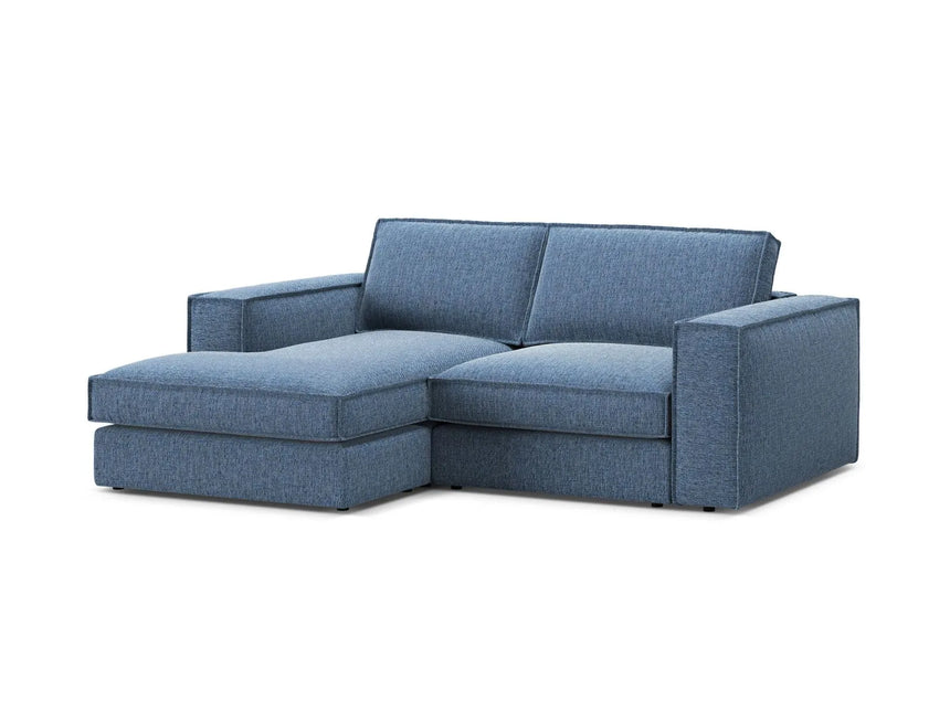 Pola 2-Sitzer Ecksofa, Linke Seite, aus Strukturierter Stoff in Dunkelblau (BABEL BLUE), 226x158 cm von Micadoni – Bild 4