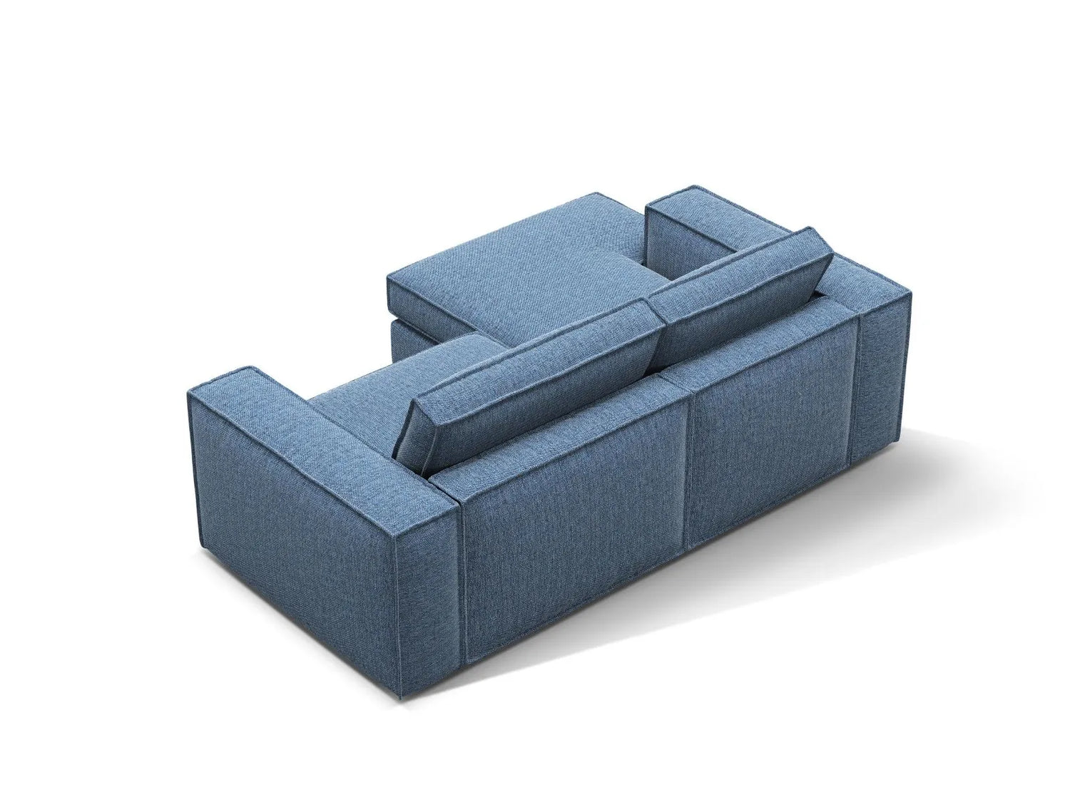 Pola 2-Sitzer Ecksofa, Linke Seite, aus Strukturierter Stoff in Dunkelblau (BABEL BLUE), 226x158 cm von Micadoni – Bild 5