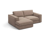 Pola 2-Sitzer Ecksofa, Linke Seite, aus Strukturierter Stoff in Hellbraun (BABEL TAUPE), 226x158 cm von Micadoni – Bild 3
