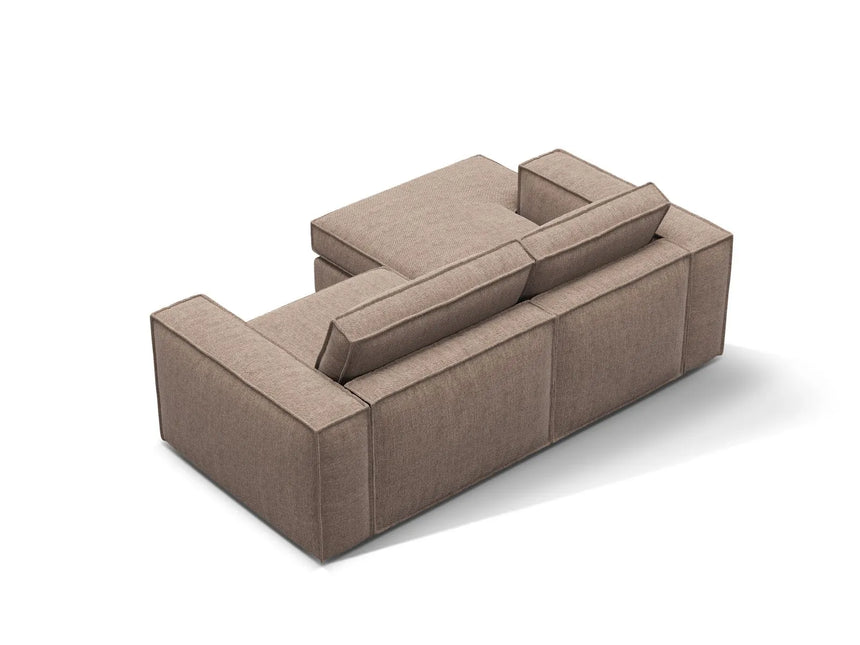 Pola 2-Sitzer Ecksofa, Linke Seite, aus Strukturierter Stoff in Hellbraun (BABEL TAUPE), 226x158 cm von Micadoni – Bild 5