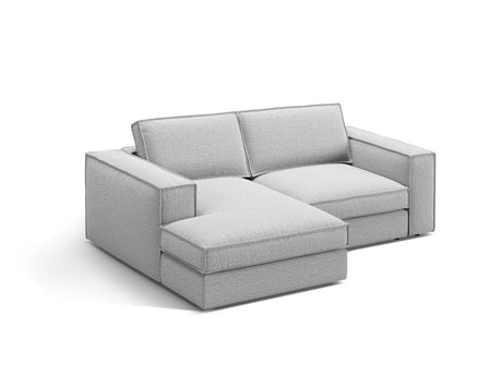 Pola 2-Sitzer Ecksofa, Linke Seite, aus Strukturierter Stoff in Hellgrau (BABEL LIGHT GREY), 226x158 cm von Micadoni – Bild 3