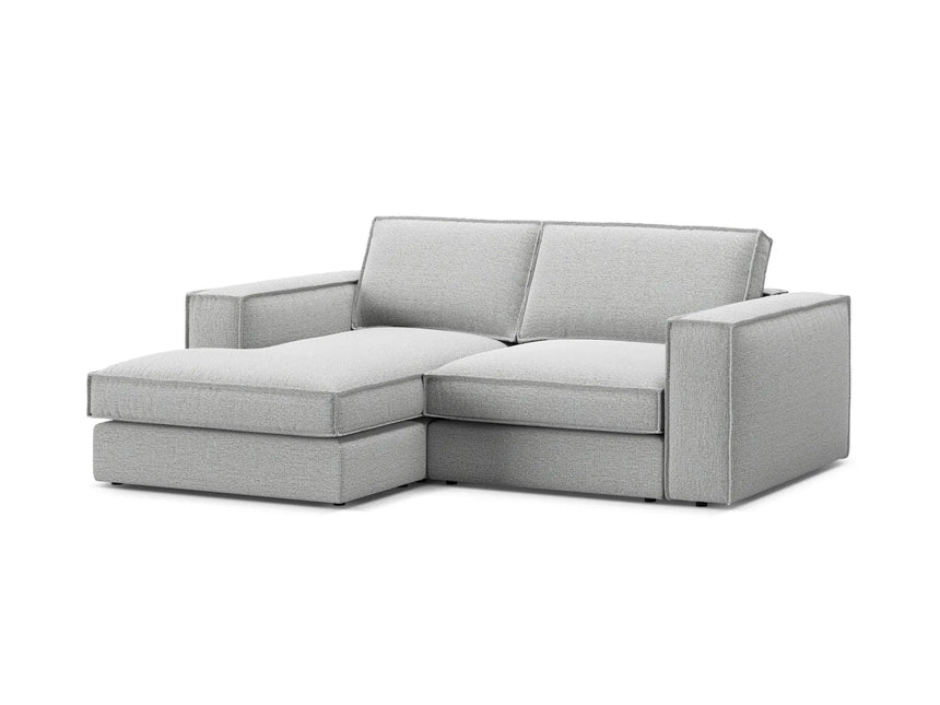 Pola 2-Sitzer Ecksofa, Linke Seite, aus Strukturierter Stoff in Hellgrau (BABEL LIGHT GREY), 226x158 cm von Micadoni – Bild 4