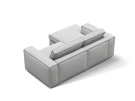 Pola 2-Sitzer Ecksofa, Linke Seite, aus Strukturierter Stoff in Hellgrau (BABEL LIGHT GREY), 226x158 cm von Micadoni – Bild 5