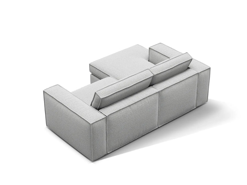 Pola 2-Sitzer Ecksofa, Linke Seite, aus Strukturierter Stoff in Hellgrau (BABEL LIGHT GREY), 226x158 cm von Micadoni – Bild 5