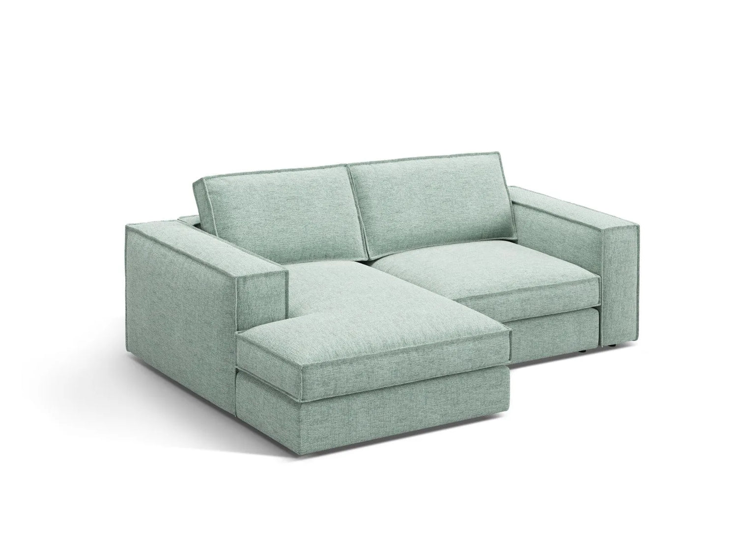 Pola 2-Sitzer Ecksofa, Linke Seite, aus Strukturierter Stoff in Minze (BABEL SAFIRA), 226x158 cm von Micadoni – Bild 3