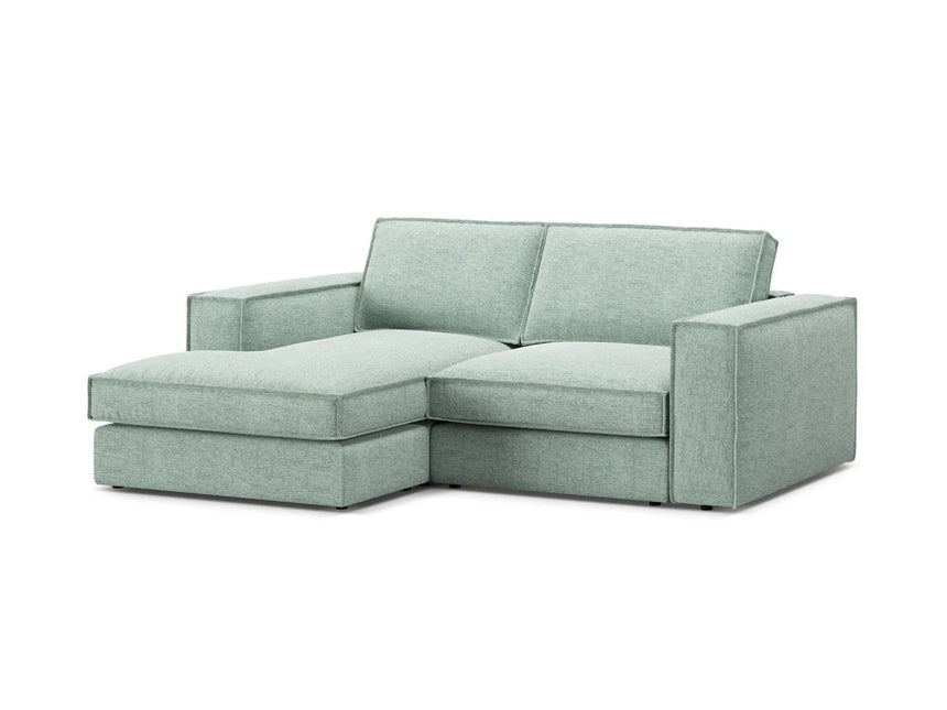 Pola 2-Sitzer Ecksofa, Linke Seite, aus Strukturierter Stoff in Minze (BABEL SAFIRA), 226x158 cm von Micadoni – Bild 4
