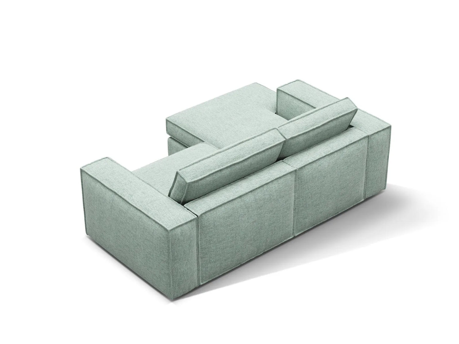 Pola 2-Sitzer Ecksofa, Linke Seite, aus Strukturierter Stoff in Minze (BABEL SAFIRA), 226x158 cm von Micadoni – Bild 5