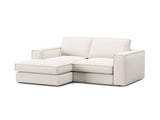 Pola 2-Sitzer Ecksofa, Linke Seite, aus Strukturierter Stoff in Weiß (BABEL WHITE), 226x158 cm von Micadoni – Bild 4