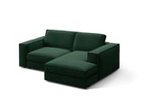 Pola 2-Sitzer Ecksofa, Rechte Seite, aus Samt in Flaschengrün (Salvador 7), 226x158 cm von Micadoni – Bild 3