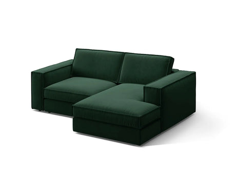 Pola 2-Sitzer Ecksofa, Rechte Seite, aus Samt in Flaschengrün (Salvador 7), 226x158 cm von Micadoni – Bild 3