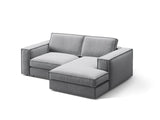 Pola 2-Sitzer Ecksofa, Rechte Seite, aus Samt in Grau (Salvador 17), 226x158 cm von Micadoni – Bild 3