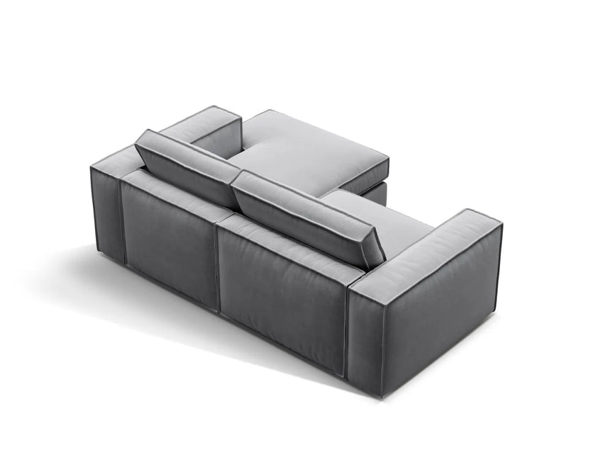 Pola 2-Sitzer Ecksofa, Rechte Seite, aus Samt in Grau (Salvador 17), 226x158 cm von Micadoni – Bild 5