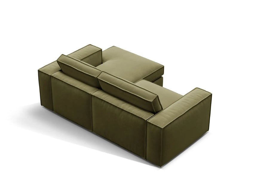 Pola 2-Sitzer Ecksofa, Rechte Seite, aus Samt in Grün (Salvador 8), 226x158 cm von Micadoni – Bild 5