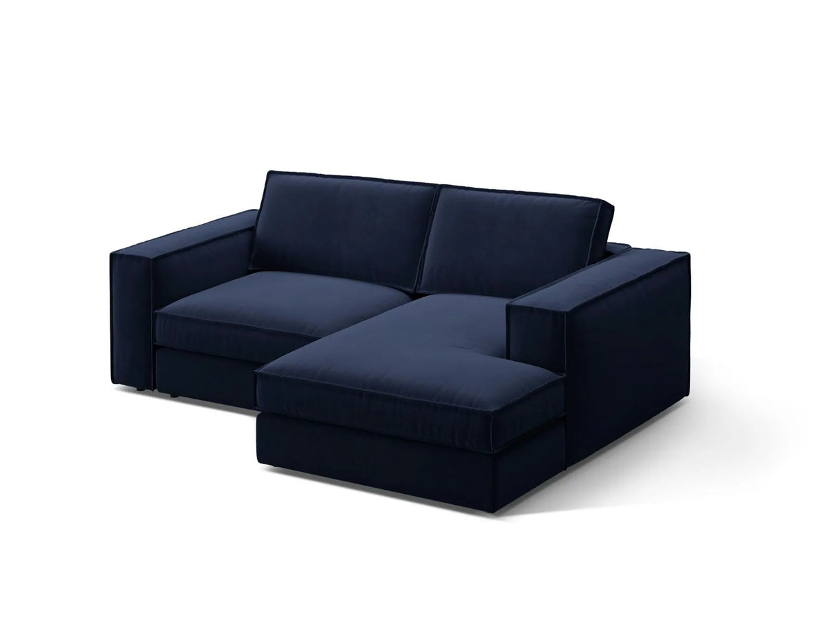 Pola 2-Sitzer Ecksofa, Rechte Seite, aus Samt in Königsblau (Salvador 5), 226x158 cm von Micadoni – Bild 3