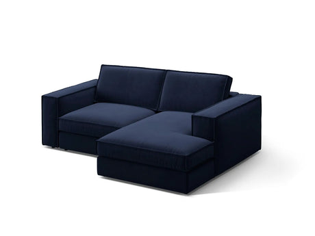Pola 2-Sitzer Ecksofa, Rechte Seite, aus Samt in Königsblau (Salvador 5), 226x158 cm von Micadoni – Bild 3
