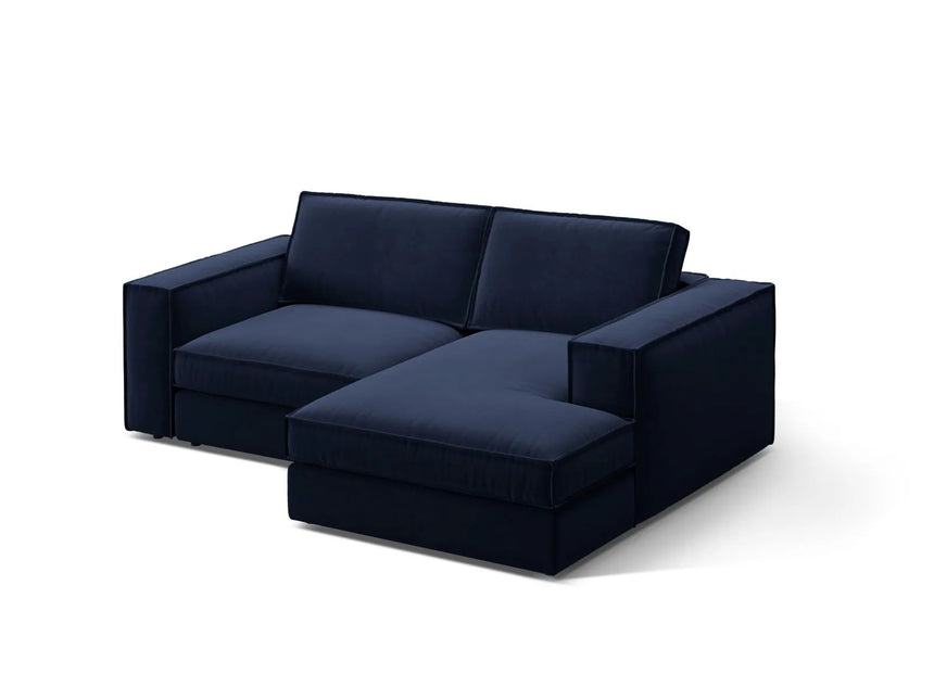 Pola 2-Sitzer Ecksofa, Rechte Seite, aus Samt in Königsblau (Salvador 5), 226x158 cm von Micadoni – Bild 3
