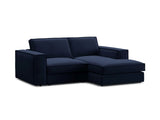 Pola 2-Sitzer Ecksofa, Rechte Seite, aus Samt in Königsblau (Salvador 5), 226x158 cm von Micadoni – Bild 4
