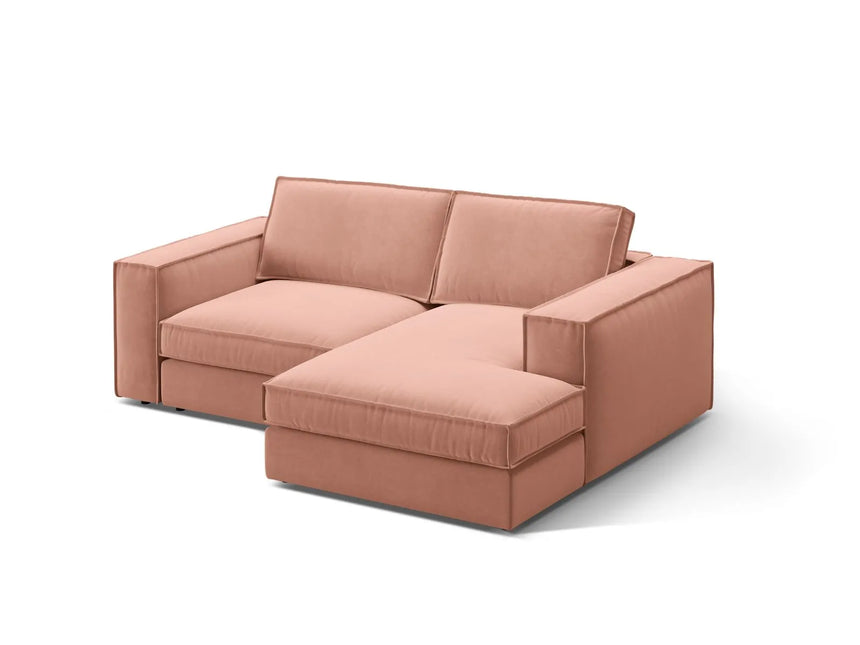 Pola 2-Sitzer Ecksofa, Rechte Seite, aus Samt in Rosa (Salvador 11), 226x158 cm von Micadoni – Bild 3