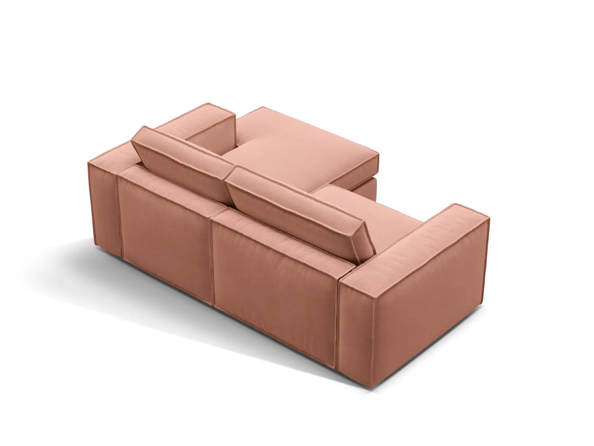 Pola 2-Sitzer Ecksofa, Rechte Seite, aus Samt in Rosa (Salvador 11), 226x158 cm von Micadoni – Bild 5