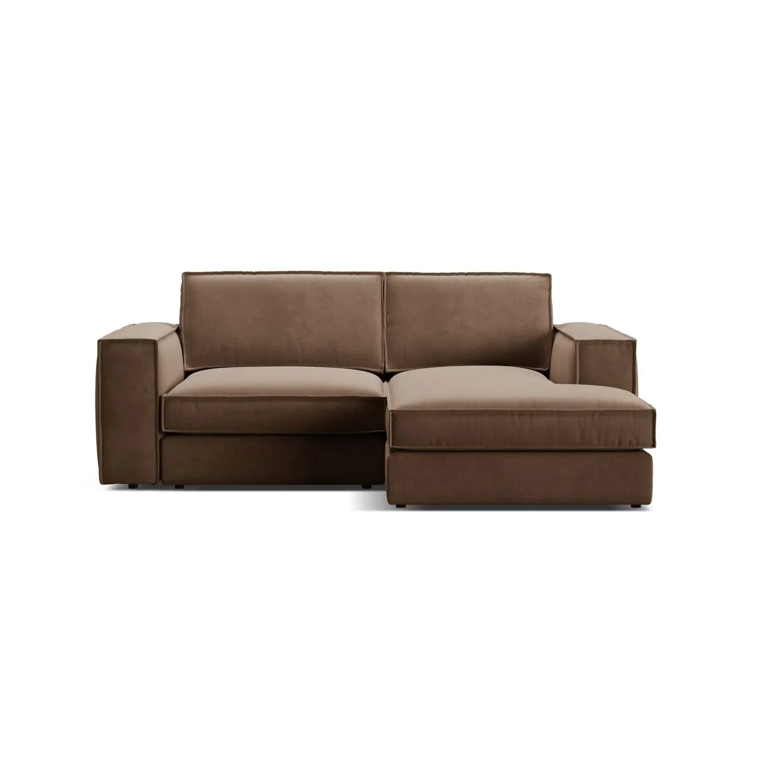 Pola 2-Sitzer Ecksofa, Rechte Seite, aus Samt oder Strukturstoff, 226x158 cm - ZEN ZONE Furniture