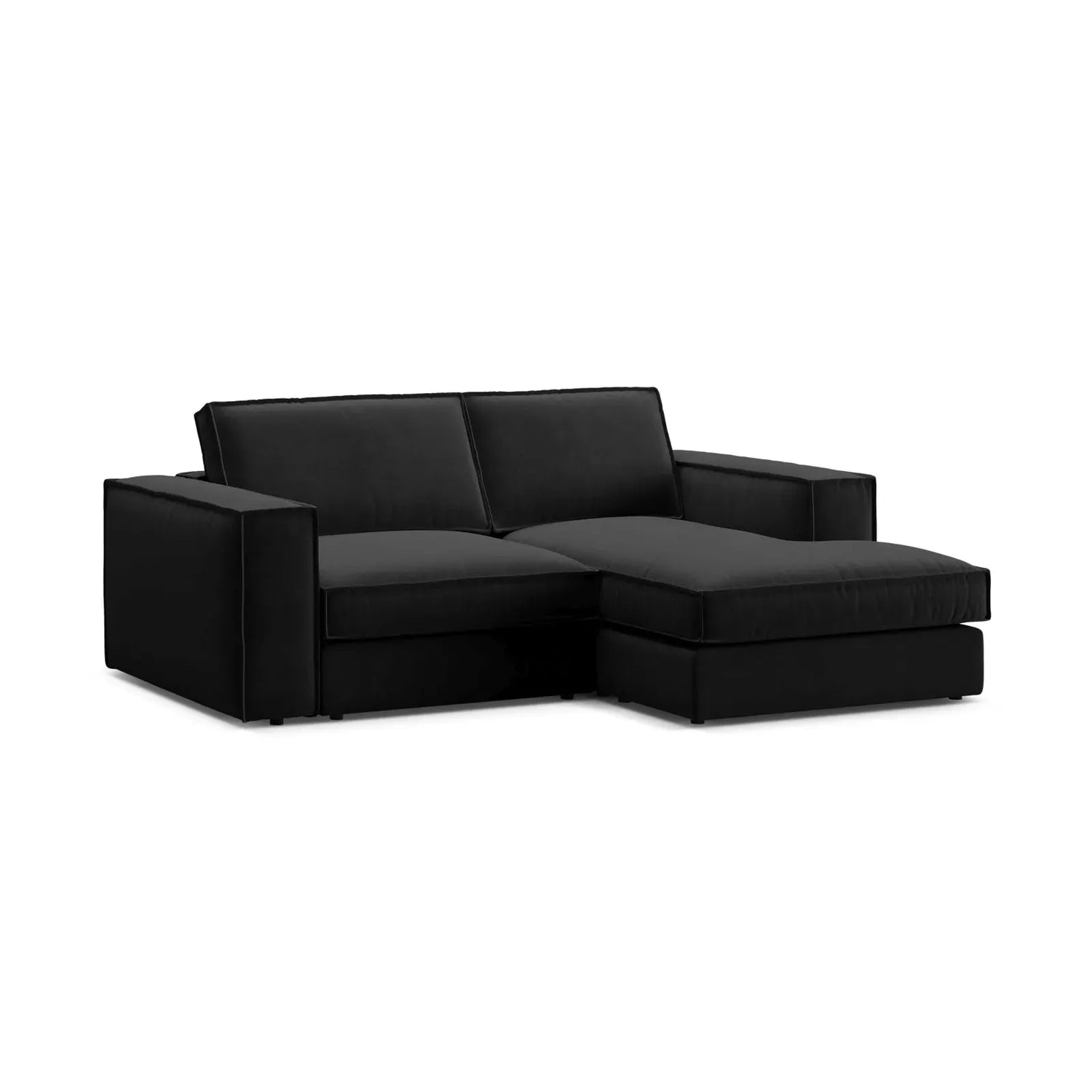 Pola 2-Sitzer Ecksofa, Rechte Seite, aus Samt oder Strukturstoff, 226x158 cm - ZEN ZONE Furniture