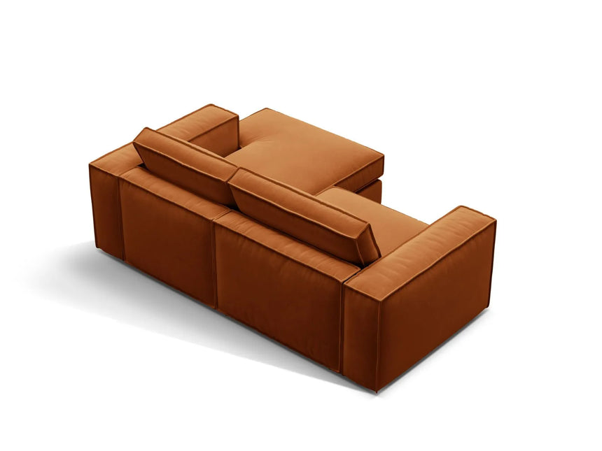 Pola 2-Sitzer Ecksofa, Rechte Seite, aus Samt in Terrakotta (Salvador 14), 226x158 cm von Micadoni – Bild 5