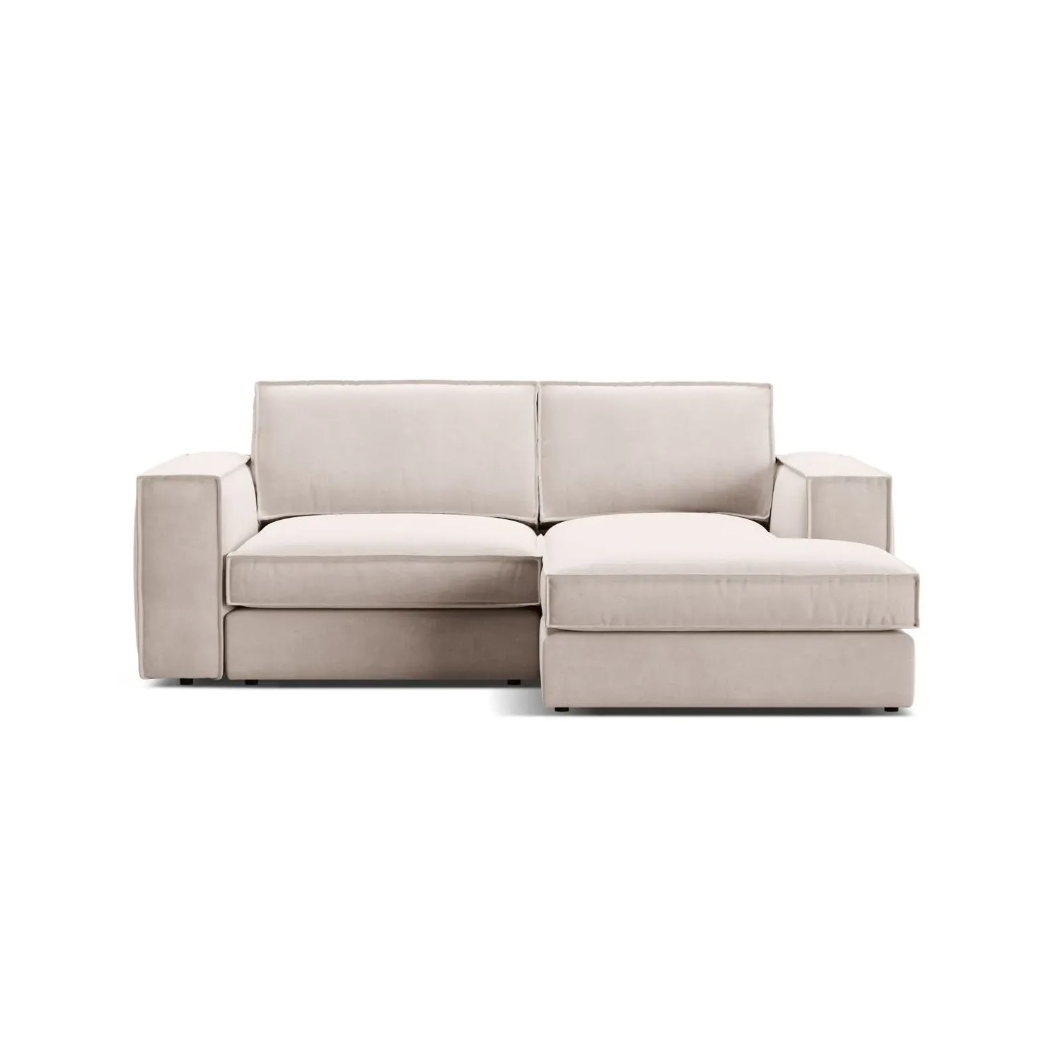 Pola 2-Sitzer Ecksofa, Rechte Seite, aus Samt oder Strukturstoff, 226x158 cm - ZEN ZONE Furniture