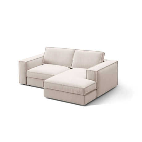 Pola 2-Sitzer Ecksofa, Rechte Seite, aus Samt oder Strukturstoff, 226x158 cm - ZEN ZONE Furniture