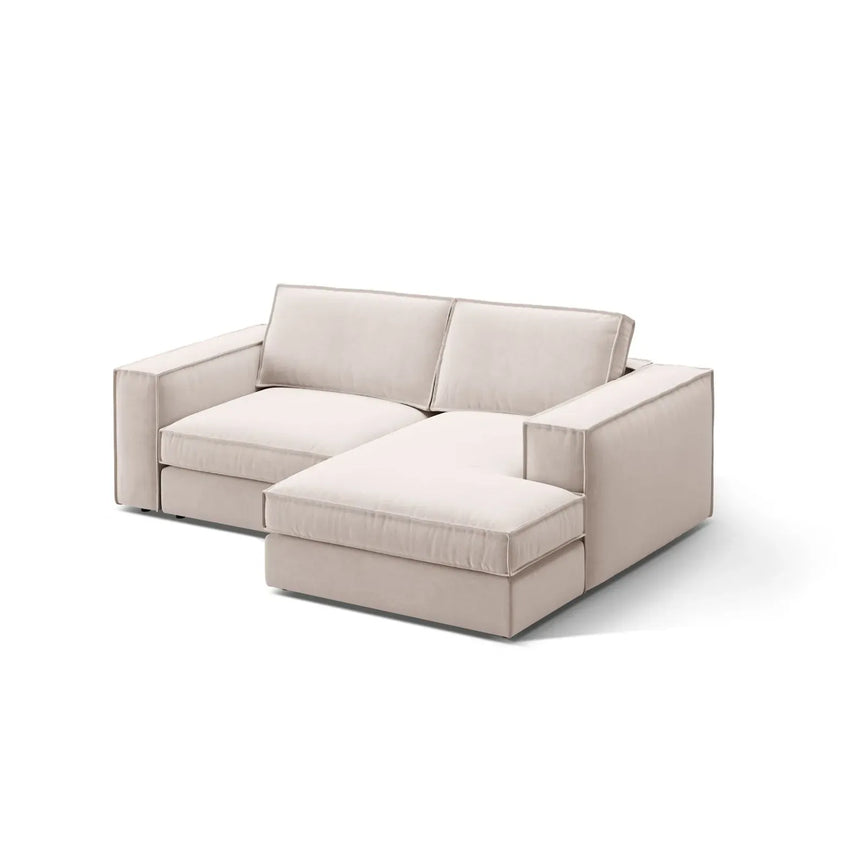 Pola 2-Sitzer Ecksofa, Rechte Seite, aus Samt oder Strukturstoff, 226x158 cm - ZEN ZONE Furniture