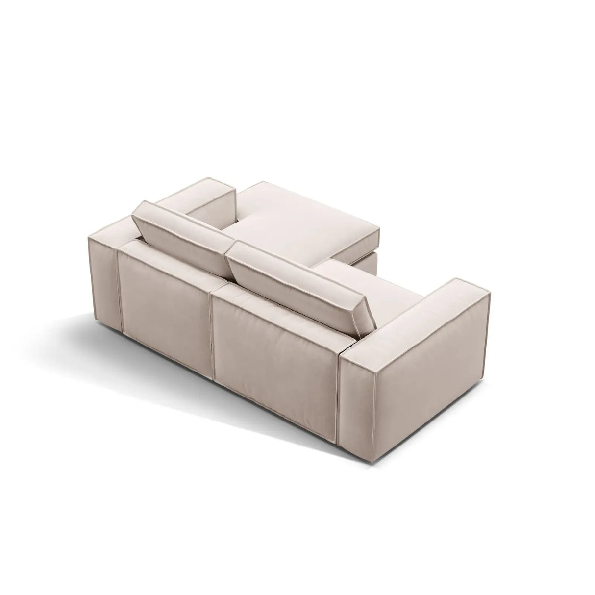 Pola 2-Sitzer Ecksofa, Rechte Seite, aus Samt oder Strukturstoff, 226x158 cm - ZEN ZONE Furniture