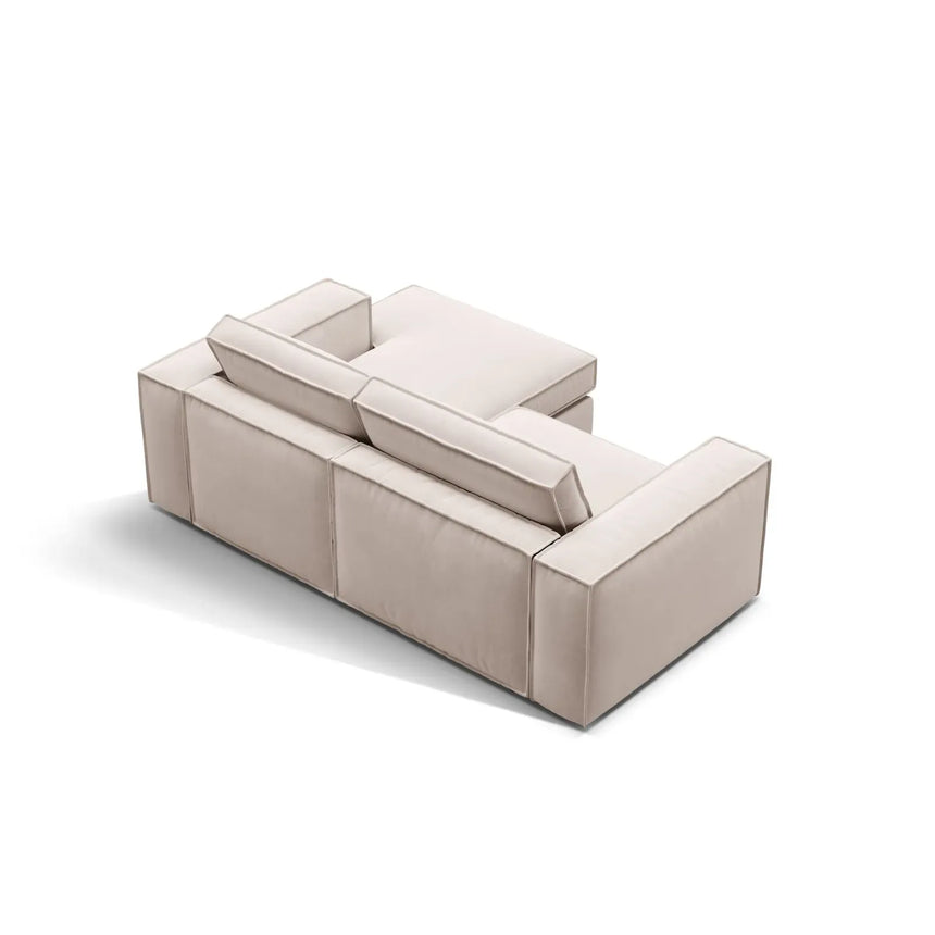 Pola 2-Sitzer Ecksofa, Rechte Seite, aus Samt oder Strukturstoff, 226x158 cm - ZEN ZONE Furniture