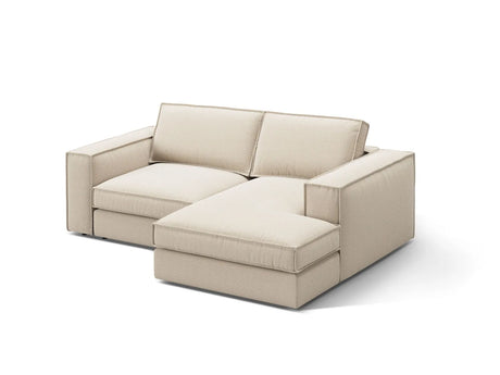 Pola 2-Sitzer Ecksofa, Rechte Seite, aus Strukturierter Stoff in Beige (BABEL TOFFEE), 226x158 cm von Micadoni – Bild 3