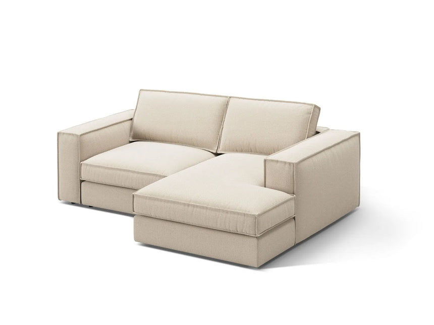 Pola 2-Sitzer Ecksofa, Rechte Seite, aus Strukturierter Stoff in Beige (BABEL TOFFEE), 226x158 cm von Micadoni – Bild 3