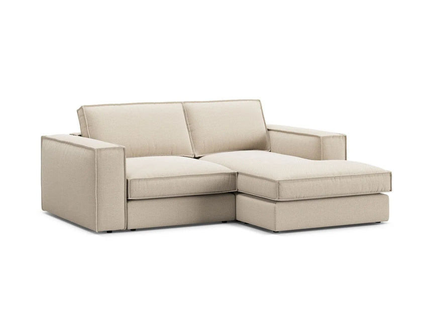 Pola 2-Sitzer Ecksofa, Rechte Seite, aus Strukturierter Stoff in Beige (BABEL TOFFEE), 226x158 cm von Micadoni – Bild 4