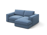 Pola 2-Sitzer Ecksofa, Rechte Seite, aus Strukturierter Stoff in Dunkelblau (BABEL BLUE), 226x158 cm von Micadoni – Bild 3