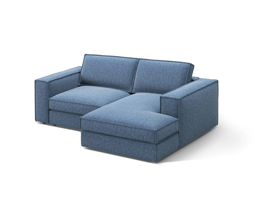 Pola 2-Sitzer Ecksofa, Rechte Seite, aus Strukturierter Stoff in Dunkelblau (BABEL BLUE), 226x158 cm von Micadoni – Bild 3