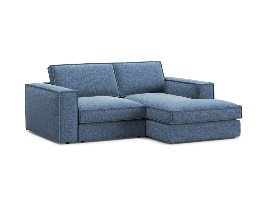 Pola 2-Sitzer Ecksofa, Rechte Seite, aus Strukturierter Stoff in Dunkelblau (BABEL BLUE), 226x158 cm von Micadoni – Bild 4