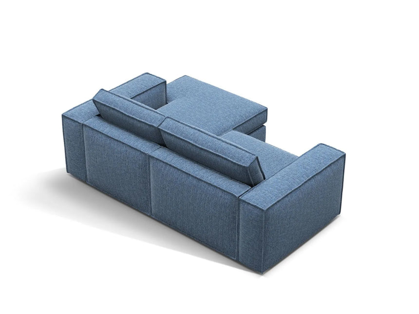 Pola 2-Sitzer Ecksofa, Rechte Seite, aus Strukturierter Stoff in Dunkelblau (BABEL BLUE), 226x158 cm von Micadoni – Bild 5